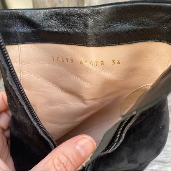 GIANVITO ROSSI Piper 85 Suede Black size 36